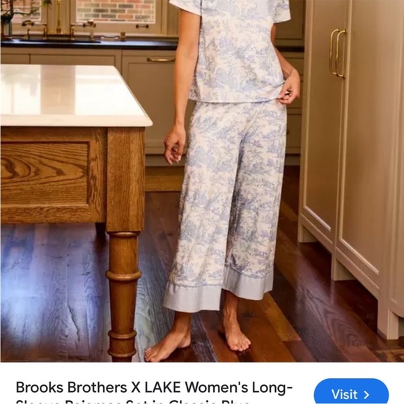 NWT LAKE x Brooks Brothers Toile Pajama set size M- SOLD OUT ON WEBSITE - Picture 3 of 3